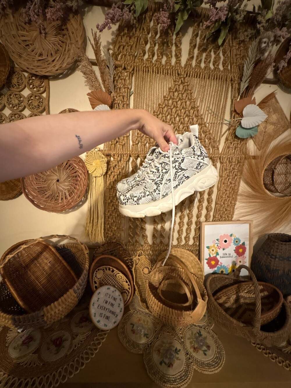 Jaded London x Buffalo London Platform Snake Print Chunky Sneakers